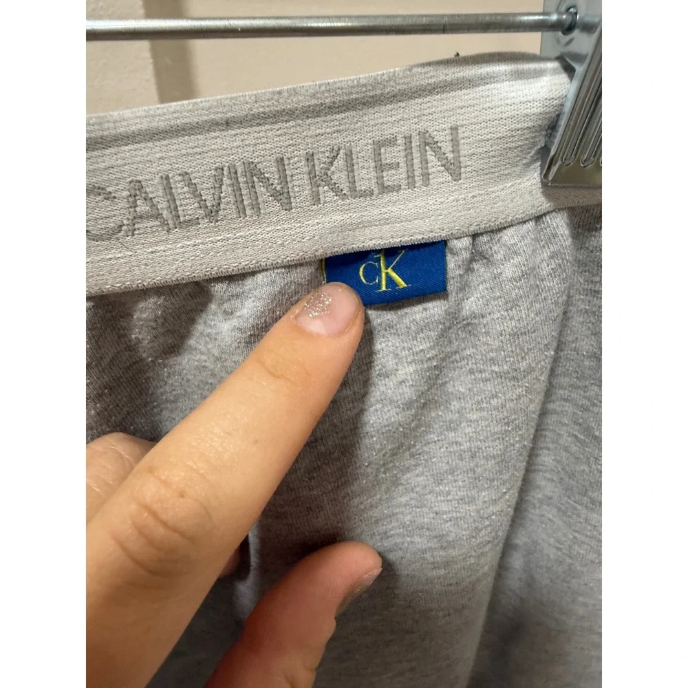 Calvin Klein CK One Womens Heather Grey Logo Waistband Jogger Pajama Pants M